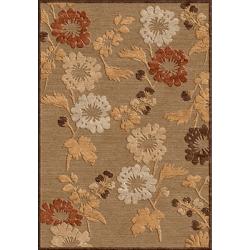 Hand-carved Alexa Alfresco Indoor/ Outdoor Sand Rug (2' x 4')