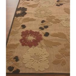 Hand-carved Alexa Alfresco Indoor/ Outdoor Sand Rug (2' x 4')