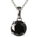 14k White Gold and Black Cubic Zirconia Necklace