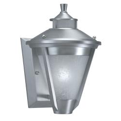 Compact Brushed Nickel Outdoor Coach Lantern