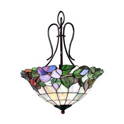 Tiffany-style Bronze Finish Inverted Pendant Light