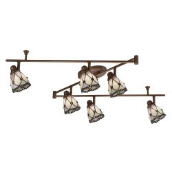 Tiffany-style 6-light Flush Rail Fixture