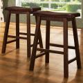 Salvador Saddle Back 24 inch Cherry Stool (Set of 2)