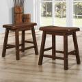 Salvador Saddle Back 18 inch Warm Cherry Brown Stool (Set of 2)