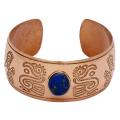 Copper Tribal Birds Lapis Cuff Bracelet (Chile)