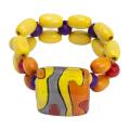 Glass and Wood Latin Sunrise Beaded Bracelet (Chile)