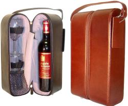 Amerileather Leather Double Wine Tote (2 Colors)