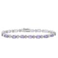 Sterling Silver Amethyst and Diamond Accent Heart Bracelet