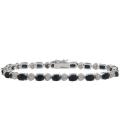 Sterling Silver Sapphire and Diamond Accent Heart Bracelet