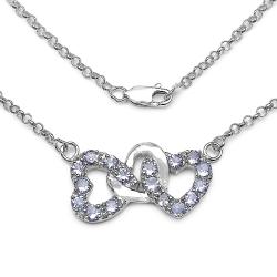 Sterling Silver Heart-shaped Tanzanite Necklace
