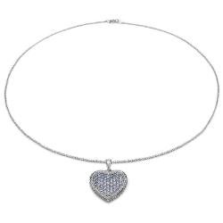 Sterling Silver Heart-shaped Tanzanite Necklace