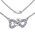 Sterling Silver Heart-shaped Tanzanite Necklace
