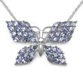 Sterling Silver Butterfly Tanzanite Necklace