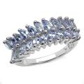 Sterling Silver Marquise-cut Tanzanite Ring