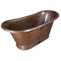 Brass Elegans Hand-hammered Double Slipper Copper Bathtub
