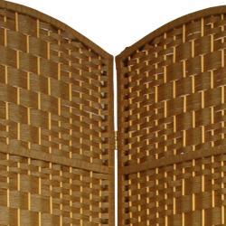 Wood and Fiber 5-panel 6-foot Diamond Weave Room Divider (China)