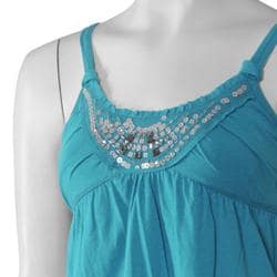 Self Esteem Juniors Sequined Empire-waist Tank Top