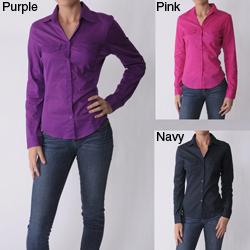 Glam Junior's Long Sleeve Button-down Blouse