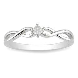 10k White Gold 1/10ct TDW Diamond Solitaire Engagement Ring (H-I, I2-I3)