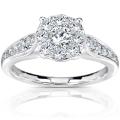 14k White Gold 3/4ct TDW Diamond Cluster Engagement Ring (H-I, I1-I2)
