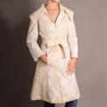 Samuel Dong Women's Floral Champagne Trench Coat