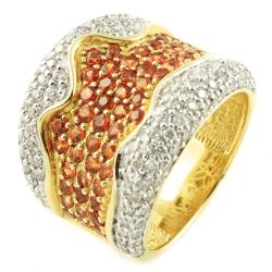 14k Yellow Gold Orange Sapphire and 1 1/4ct TDW Diamond Ring (H-I, I1)