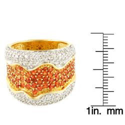 14k Yellow Gold Orange Sapphire and 1 1/4ct TDW Diamond Ring (H-I, I1)