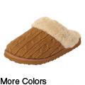 Brumby Women's Cable-knit Sheepskin-lined Slippers