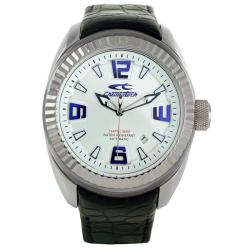 Chronotech Men's Casual Leather White Dial Watch