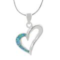 Sterling Silver Blue Opal Open Heart Necklace