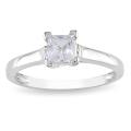 10k Gold Created White Sapphire Solitaire Ring