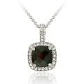 Glitzy Rocks Sterling Silver 2 3/4 CTW Square-cut Garnet and Diamond Accent ...