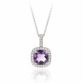 Glitzy Rocks Sterling Silver 2.35 CTW Amethyst and Diamond Accent Square ...