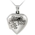 Sterling Silver 'I Love You' Heart Locket Necklace