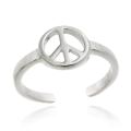 Sterling Silver Peace Sign Toe Ring