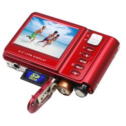 SVP Cybersnap 912 9MP Red Digital Camera with 16GB SDHC Memory Card