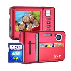 SVP Cybersnap 912 9MP Red Digital Camera & Video Recorder with 4GB SDHC Memory Card