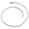 14k White Gold 9-inch Flat Oval Link Anklet (3 mm)