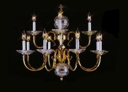 Polished Brass 12-light Chandelier