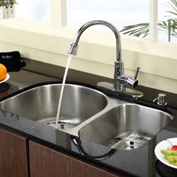 Kraus Stainless Steel Undermount Kitchen Sink/ Faucet/ Soap Dispenser