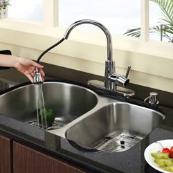 Kraus Stainless Steel Undermount Kitchen Sink/ Faucet/ Soap Dispenser