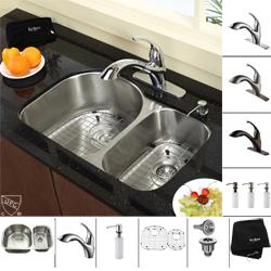Kraus Stainless Steel Undermount Kitchen Sink/ Faucet/ Soap Dispenser Combo