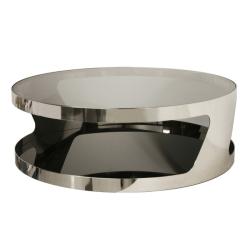 Genesis Steel and Tinted Glass Modern Coffee Table