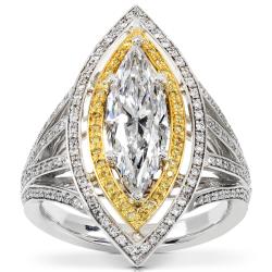 18k Gold 2-1/2ct TDW Certified Diamond Engagement Ring (D, VS2)