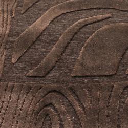 Hand-carved Alexa Velvet Zebra Brown Faux Silk Rug (2'1 x 4')