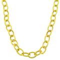 14k Gold over Silver 20-inch Textured Link Necklace (7 mm)