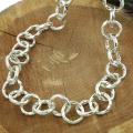 Sterling Silver 'Simply Circles' Hammered Link Necklace (Mexico)