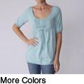 Essential data on silhouette rimless eyeglass frames Illusion Junior's 1/2-sleeve Eyelet Babydoll Top