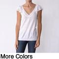 It's Our Time Juniors Flutter Sleeve V-neck Top