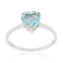 Glitzy Rocks Sterling Silver Heart-cut Blue Topaz Solitaire Ring